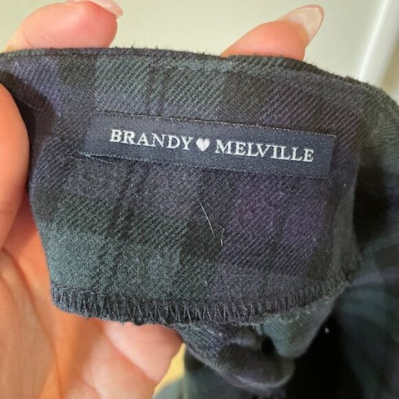 Brandy Melville Tartan Mini Skirt - Navy and Violet - Picture 4 of 4